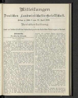 Beilage zu Stück 8 vom 25. April 1899.