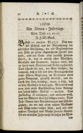 LXXVIII. Am Neuen-Jahrstage. Ueber Dan.11, 20.21.