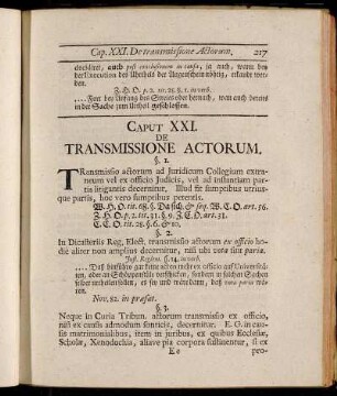 Caput XXI. De Transmissione Actorum.
