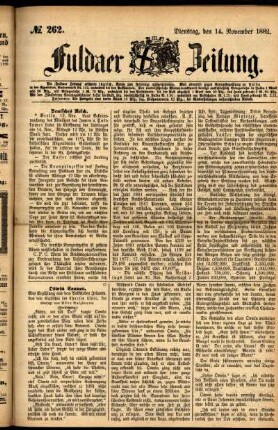 Ausgabe vom Dienstag, den 14. November 1882.