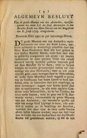 Brief Van eenen Deken van Antwerpen aen eenen Deken van Brussel