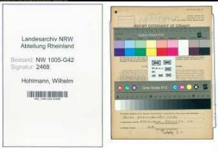 Entnazifizierung Wilhelm Hohlmann , geb. 16.02.1890 (Anstreicher)