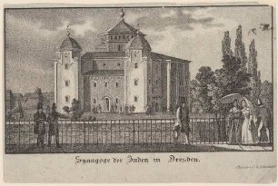 Die Alte Synagoge von Gottfried Semper am Hasenberg in Dresden von Westen