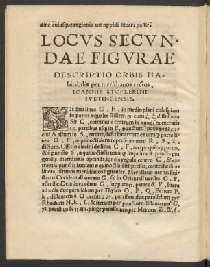 Locus Secundae Figurae Descripito Orbis Habitabilis per meridianos rectos ...