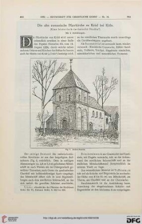 Die alte romanische Pfarrkirche zu Kriel bei Köln: Eine historisch-technische Studie