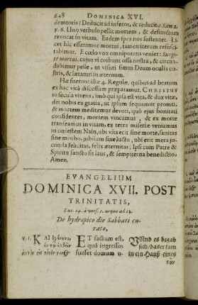 Evangelium Dominica XVII. Post Trinitatis.