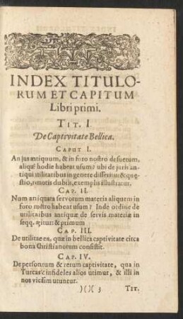 Index Titulorum Et Capitum.