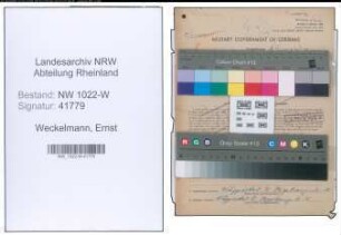 Entnazifizierung Ernst Weckelmann , geb. 06.11.1913 ()