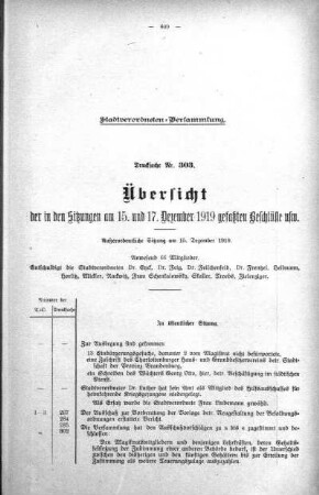 15. und 17. Dezember 1919