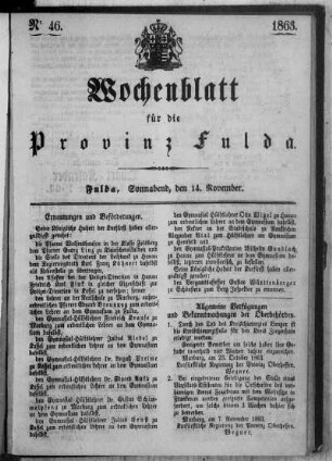 Nr. 46, Ausgabe vom 14. November 1863