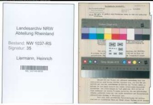 Entnazifizierung Heinrich Liermann , geb. 25.07.1900 (Stadtinspektor)