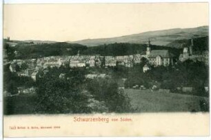 Schwarzenberg. Stadtansicht von Süden