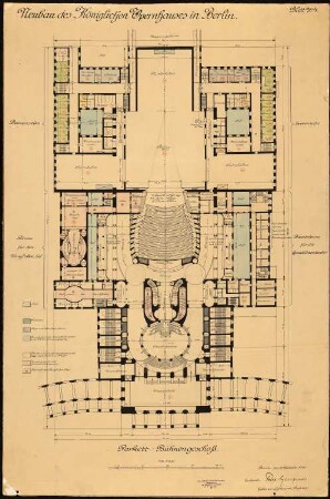 Königliche Oper, Berlin-Tiergarten: Bühnengeschoss 1:200