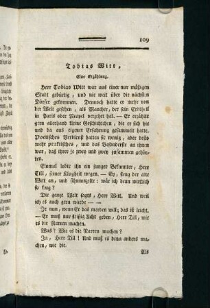 109-115, Tobias Witt, eine Erzählung