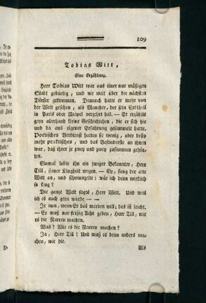 109-115, Tobias Witt, eine Erzählung