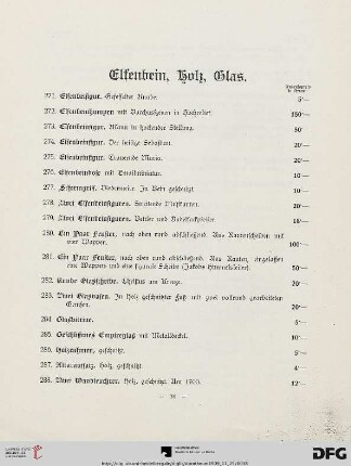 Elfenbein, Holz, Glas (Nr. 271-304)