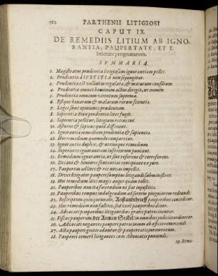 Caput IX. De Remediis Litium Ab Ignorantia, Paupertate, Et Ebrictate prognatarum.