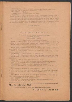 Cuadro tercero