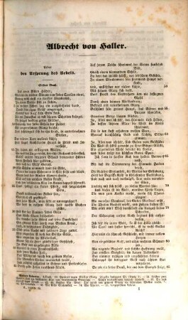 Handbuch der poetischen Nationalliteratur der Deutschen von Haller bis auf die neueste Zeit : vollständige Sammlung von Musterstücken aus allen Dichtern und Dichtungsformen, nebst Angabe der frühern Lesarten, biographischen Notizen und literarisch-ästhetischem Kommentar, 1. Haller bis Göthe