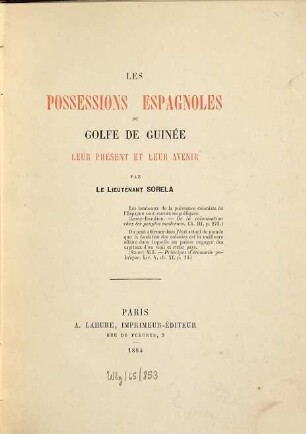 Les Possessions espagnoles du Golfe de Guineé, leur présent et leur avenir