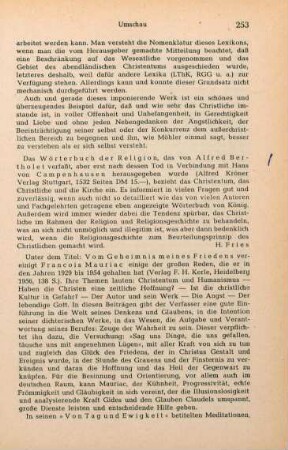253-254 [Rezension] Mauriac, François, Von Tag und Ewigkeit