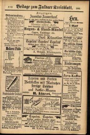 Zweite Ausgabe vom Samstag, den 15. Juli 1893.