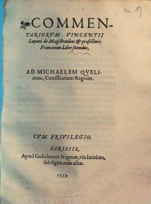 Commentarii Vincentii Lupani de magistratibus et praefecturis Francorum. 2
