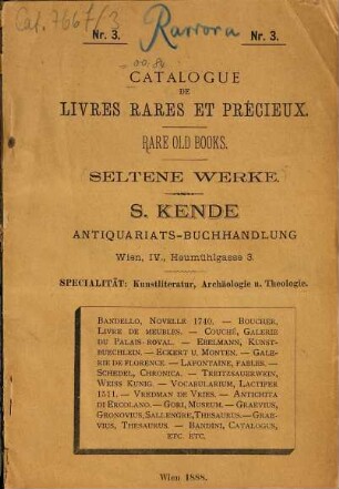 Katalog. 3. 1888