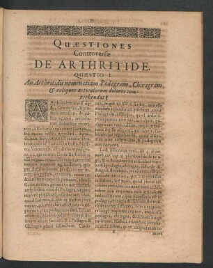 Quaestiones Controversiae De Arthritide.