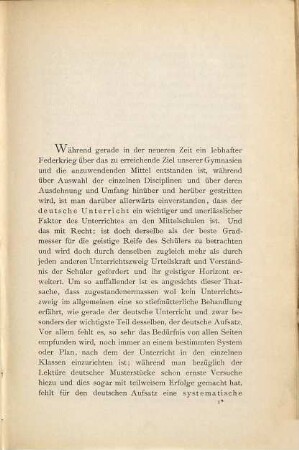 Der deutsche Aufsatz in der fünften Lateinklasse