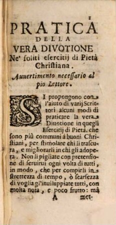 Pratica della vera divotione