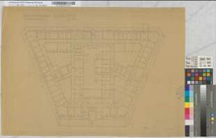 Verwaltungsgebäude der Reichsbahndirektion Essen: Grundriß Kellergeschoß, M. 1:200