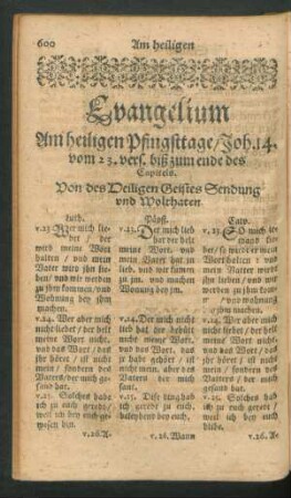 Evangelium Am heiligen Pfingsttage