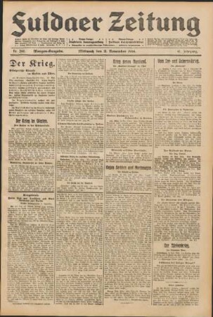 Ausgabe vom Mittwoch, den 11. November 1914.