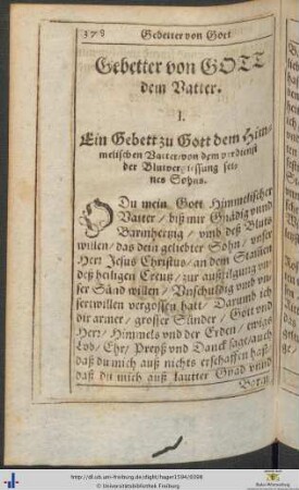 Gebetter von Gott dem Vatter