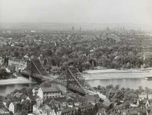 Dresden, Blaues Wunder : Dresden. Blick von der "Loschwitz-Höhe" über die Loschwitzer Brücke (Blaues Wunder) und Blasewitz Richtung Stadtzentrum