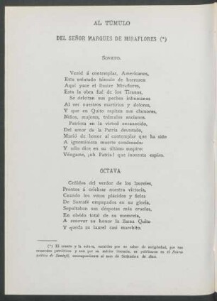 Al túmulo del señor Marques de Miraflores