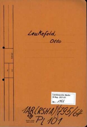 Personenheft Otto Lenkefeld (*23.11.1901), SS-Hauptsturmführer
