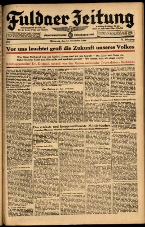 Ausgabe vom Mittwoch, den 13. Dezember 1944.