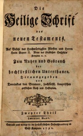 Die Heilige Schrift des neuen Testaments, 2,2