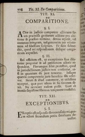 Tit. XI. De Comparitione. - Tit. XX. De Testibus.