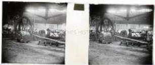 Pferdewagen in der Maschinenhalle der Geschossfabrik bei Biache