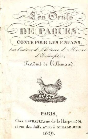 Les oeufs de paques : conte pour les enfans
