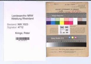 Entnazifizierung Peter Krings , geb. 24.01.1891 (Kaufmann)