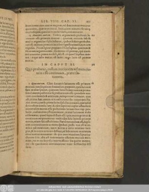 In Caput XI. Quo probatur, nullam motionem vel mutationem esse continuam, praeterlationem.