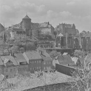 Bautzen im Frühling : Bautzen. Altstadt mit Ortenburg und Ruine der Nikolaikirche