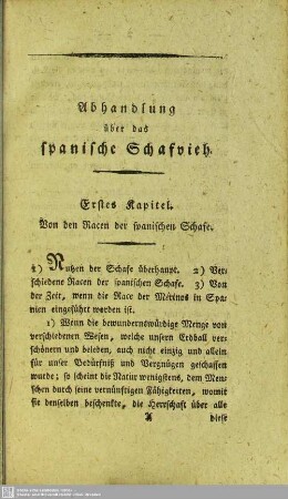 Erstes Kapitel. Von den Racen der spanischen Schafe