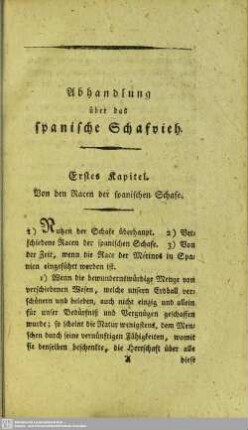 Erstes Kapitel. Von den Racen der spanischen Schafe