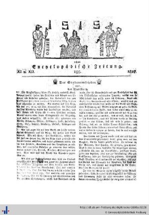 Isis oder Encyclopädische Zeitung Nr. 195.