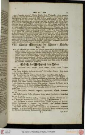 VIII. Heutige Eintheilung der Herren-Häuser